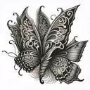 gothic butterfly  tattoo design idea