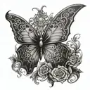 gothic butterfly  tattoo design idea