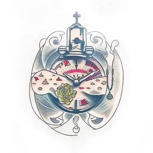 lettering,  Hourglass, Carpe Diem et Momento Mori tattoo design idea