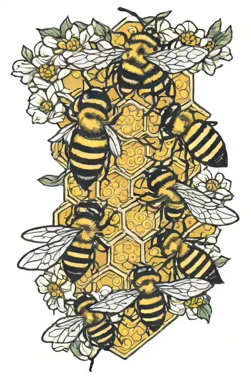bees, honeycomb, swarm of bees, swarm, honeycomb, tattoo design idea