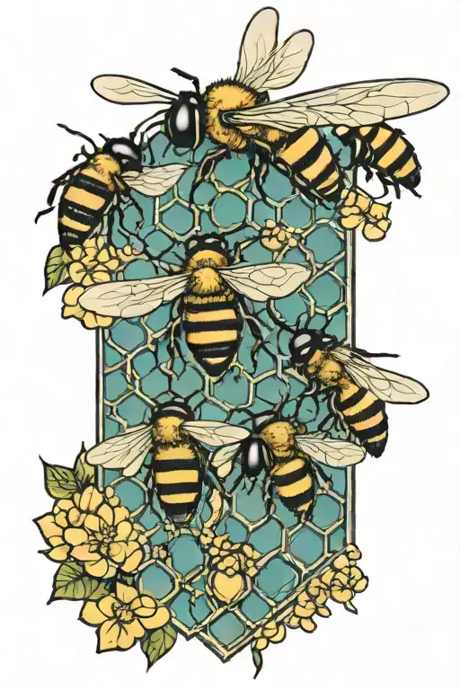 bees, honeycomb, swarm of bees, swarm, honeycomb, tattoo design idea