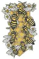 bees, honeycomb, swarm of bees, swarm, honeycomb, tattoo design idea