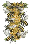 bees, honeycomb, swarm of bees, swarm, honeycomb, tattoo design idea