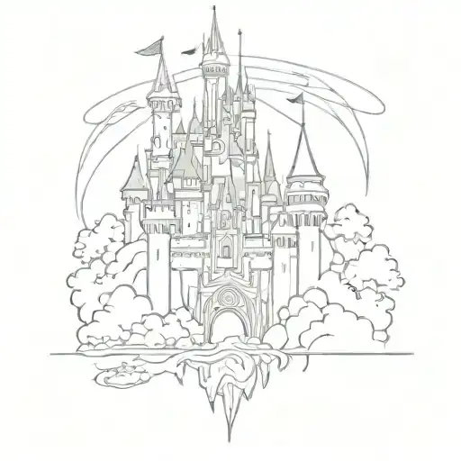 disney castle tattoo design idea