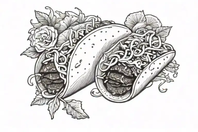 beef taco tattoo design idea