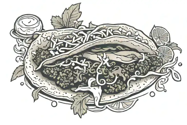 beef taco with sauce tattoo design idea