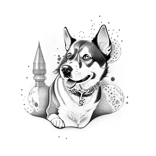 rip dog tattoo design idea