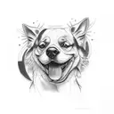 rip dog tattoo design idea