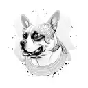 rip dog tattoo design idea