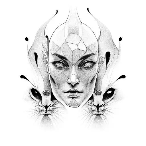 3 faces  tattoo design idea