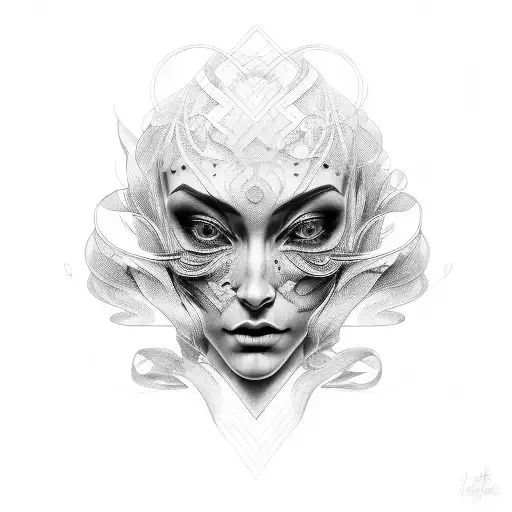 3 faces  tattoo design idea