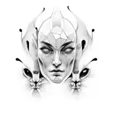 3 faces  tattoo design idea