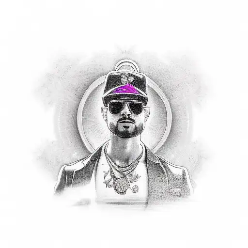 south beach Miami with gangster scene tattoo design idea