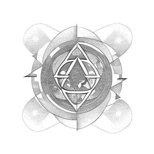 Symbol Of Alchemy And Sacred Geometry Linear Character Illustration For  Lines Tattoo On The White Isolated Background Three Primes Spirit Soul Body  And 4 Basic Elements Earth Water Air Fire Stock Illustration -