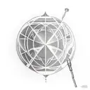 globe with equality symbol tattoo design idea