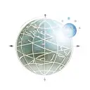 globe with equality symbol tattoo design idea