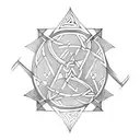 upside down triangle with Celtic boarder tattoo design idea