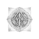 upside down triangle with Celtic boarder tattoo design idea