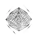 upside down triangle with Celtic boarder tattoo design idea