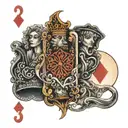 3 playing cards, a three in between 2 kings tattoo design idea
