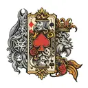 3 playing cards, a three in between 2 kings tattoo design idea