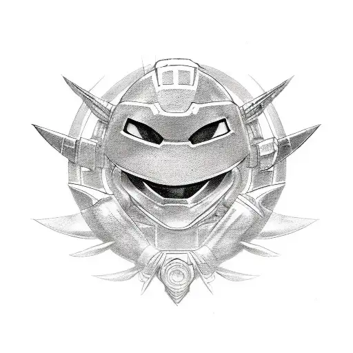 Incorporate elements of caregiving and the heroic characters from Transformers, Power Rangers, and Ninja Turtles in a heartwarming tattoo tattoo design idea
