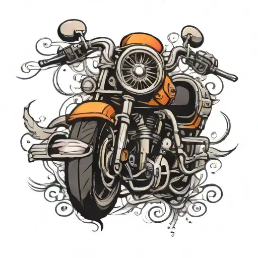 Harley Davidson motorcycle tattoo design idea