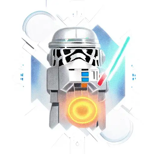 lightsaber unmounted by pieces, showing kyber crystal tattoo design idea