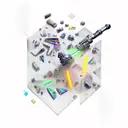 lightsaber unmounted by pieces, showing kyber crystal tattoo design idea