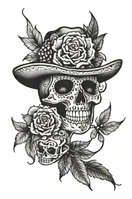 a tattoo that mixes Mexican and American culture  tattoo design idea