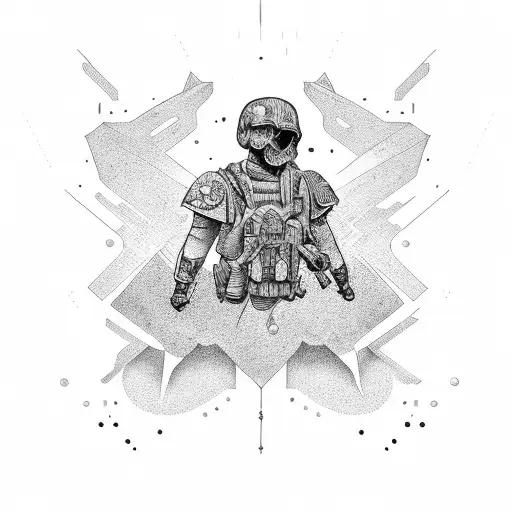 fallen soldier tattoo design idea