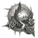 Broken narsil like in Lotr Fantasy style tattoo design idea