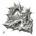 Broken narsil like in Lotr Fantasy style tattoo design idea