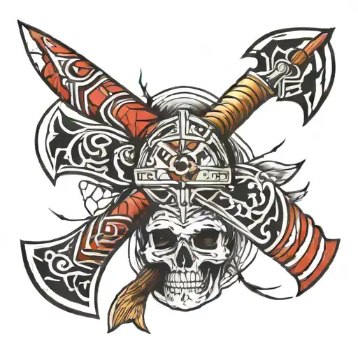 tomahawks on hand tattoo tattoo design idea
