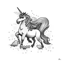 unicorn Scotland chains tattoo design idea