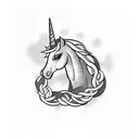 unicorn Scotland chains tattoo design idea