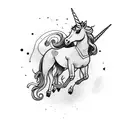 unicorn Scotland chains tattoo design idea