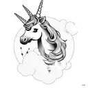 unicorn Scotland chains tattoo design idea