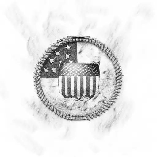american flag,  constitution, eagle, dog tags,   tattoo design idea