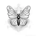 Butterfly mixed with a bee tattoo design idea