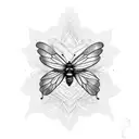 Butterfly mixed with a bee tattoo design idea
