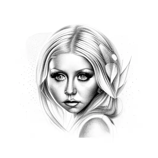 CHRISTINA AGUILERA WITH AN X tattoo design idea