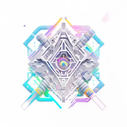 Combine elements from Horizon Zero Dawn and engineering symbols tattoo design idea