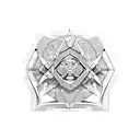 Combine elements from Horizon Zero Dawn and engineering symbols tattoo design idea