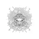 Combine elements from Horizon Zero Dawn and engineering symbols tattoo design idea