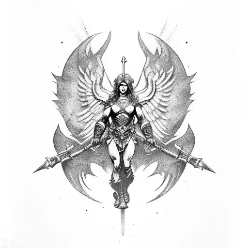 Archangel Saint Michael tattoo design idea