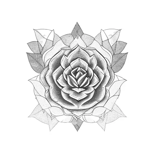 A blackwork design featuring succulents arranged to form the shape of a Mack truck tattoo design idea