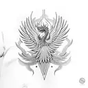 Phoenix, snake tattoo design idea
