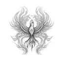 Phoenix, snake tattoo design idea