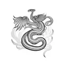 Phoenix, snake tattoo design idea